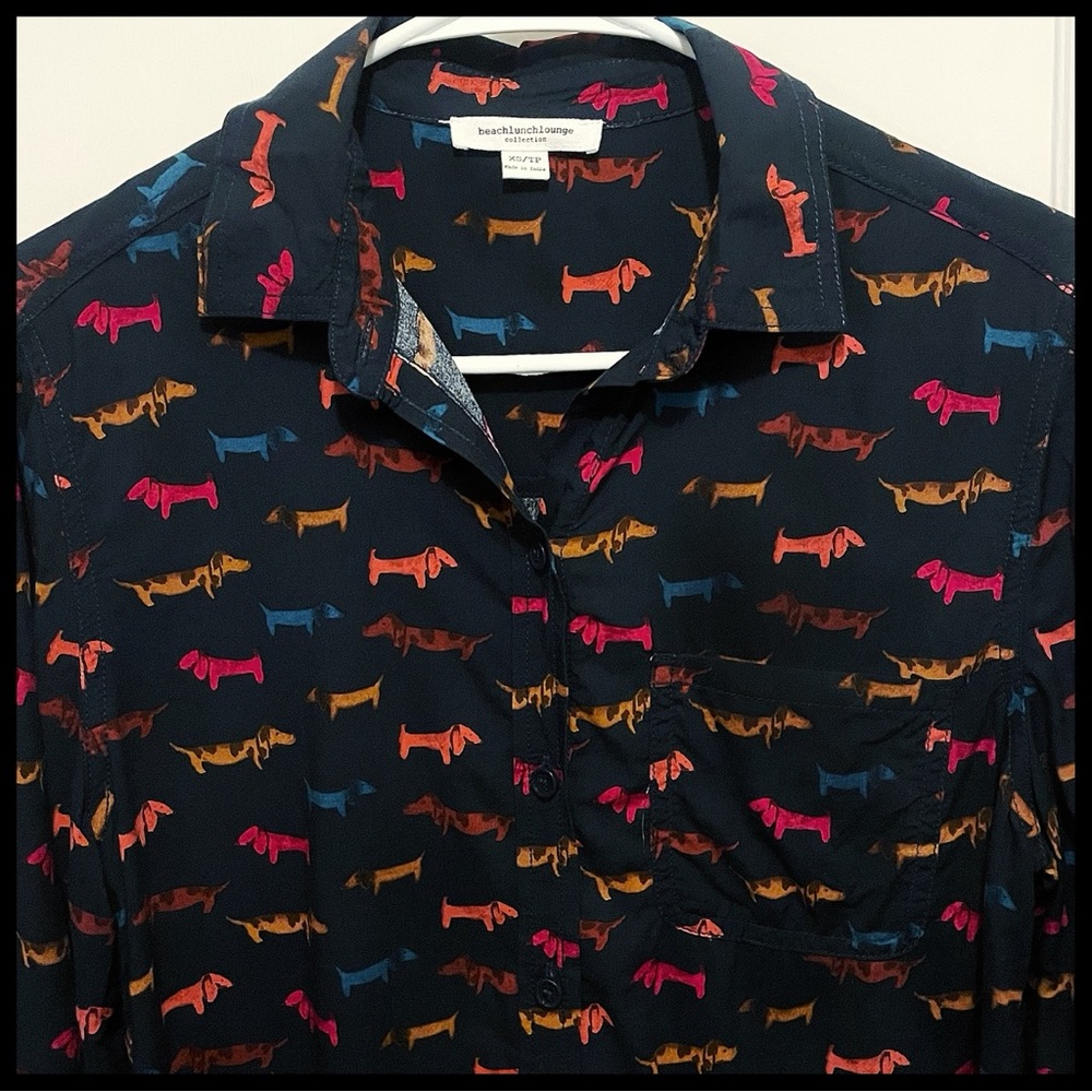 BeachLunchLounge Alanna Shirt Dachshund Dog Print